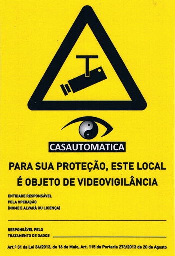 Autocolante de Instalação "VIDEOVIGILÂNCIA""